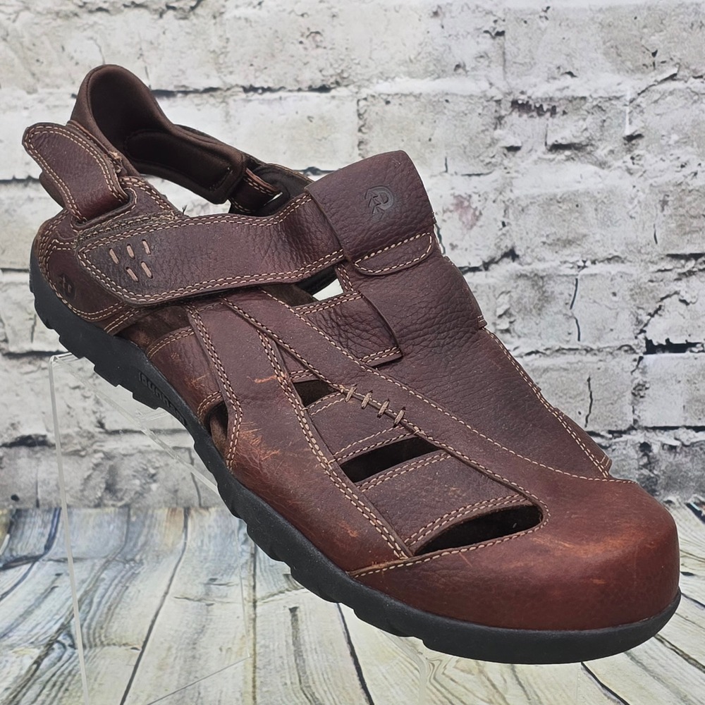 Dunham Ruggards Fisherman Sandals Mens 15 4E Wide Width Brown Leather Closed Toe